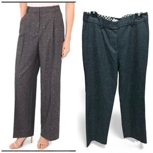 Isaac Mizrahi Dark Gray Wide-Leg Dress Pants